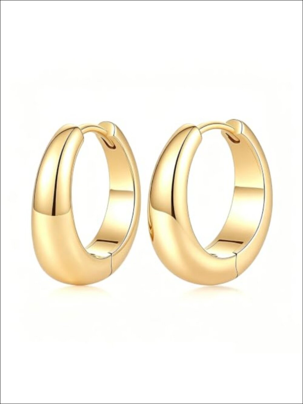 14K Gold Plated Teardrop Hoop Earrings Hypoallergenic Hinged Lightweight